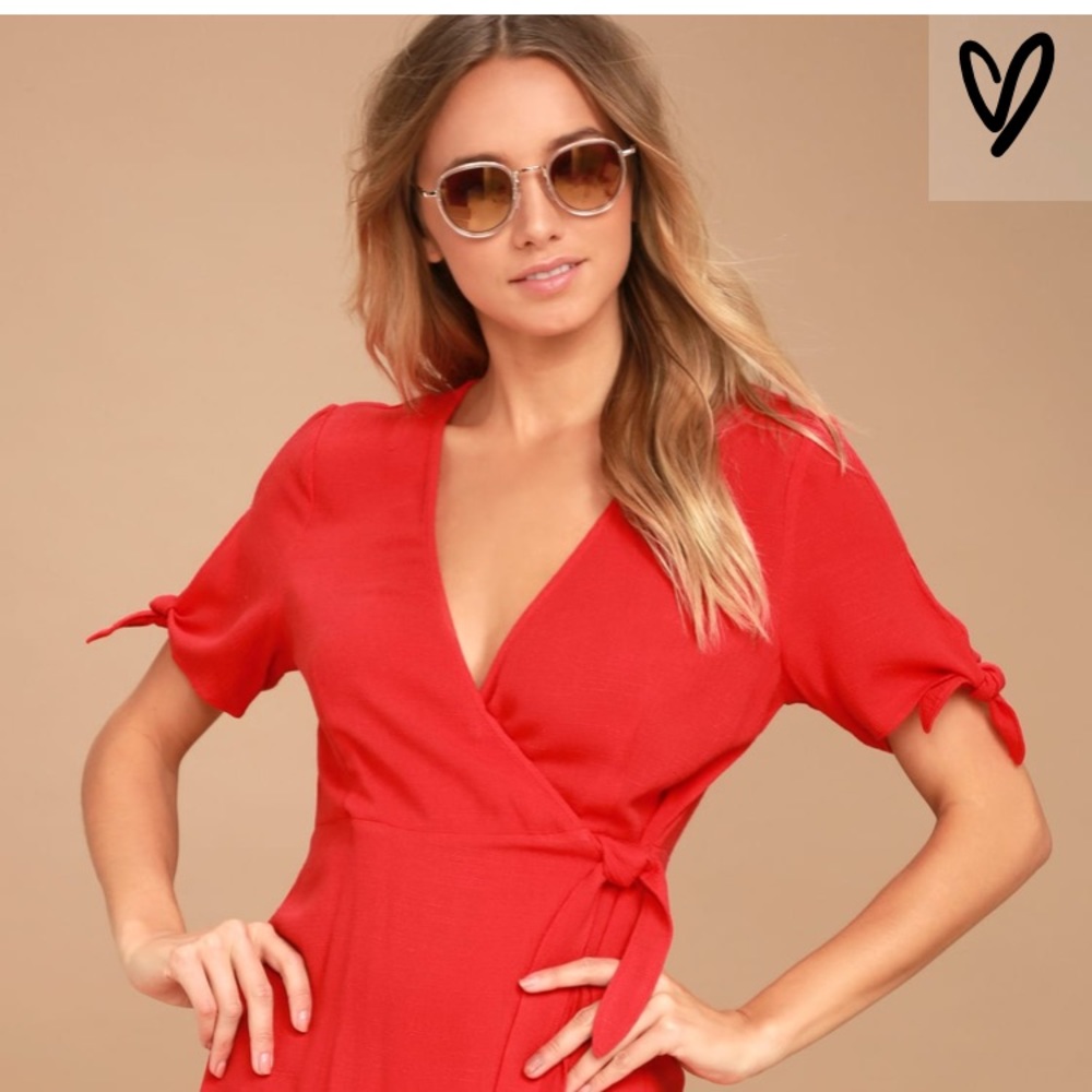 Lulus My Philosophy Red Wrap Dress